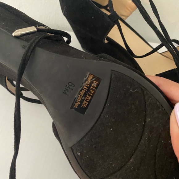 Marc Fisher Willy Pointed Toe Suede Lace Up Wedge - Picture 4 of 6